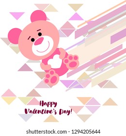 Valentine's Day, teddy bear, congratulation, vector background