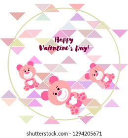 Valentine's Day, teddy bear, congratulation, vector background