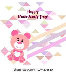 Valentine's Day, teddy bear, congratulation, vector background