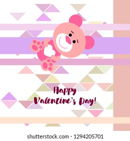 Valentine's Day, teddy bear, congratulation, vector background