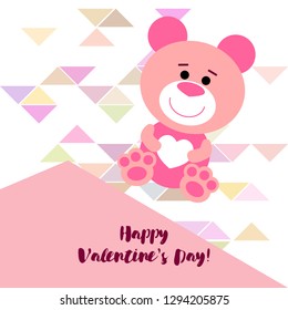 Valentine's Day, teddy bear, congratulation, vector background