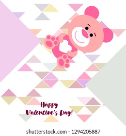 Valentine's Day, teddy bear, congratulation, vector background