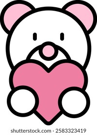 Valentine's Day Teddy Bear Icon 