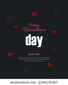 Valentine's Day template or background for Love and Valentine's Day concept Love word hand-drawn lettering and calligraphy with cute hearts on red, white, and pink backgrounds.