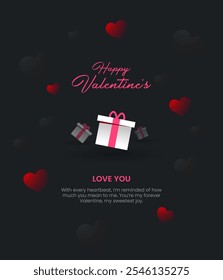 Valentine's Day template or background for Love and Valentine's Day concept Love word hand-drawn lettering and calligraphy with cute hearts on red, white, and pink backgrounds.