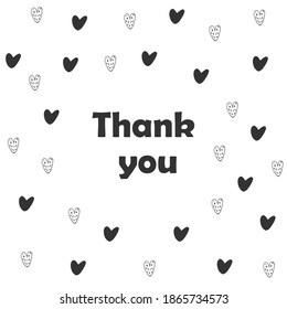 Valentine's Day template greeting card or banner. Black and white doodles, romantic greeting card, invitation, poster