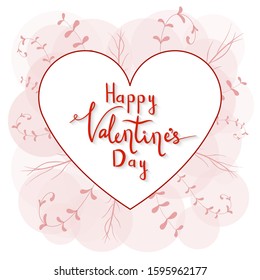 Valentine's Day template with heart. Cartoon style. Vector illustration