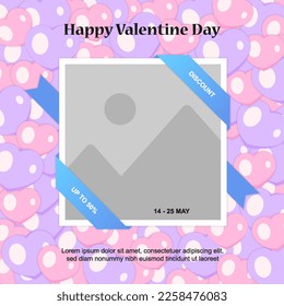 valentines day template with heart shape, perfect for social media post, greeting card and advertisement.