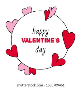 Valentines day template with hearts