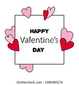 Valentines day template with hearts