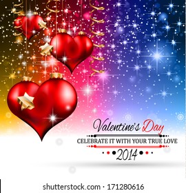 Valentine's Day template with stunning hearts and colors for your flyer backgrounds.