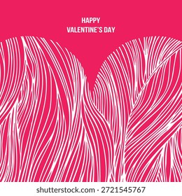 Día de San Valentín Plantilla Ilustración vectorial, tarjeta, Anuncio. Letras y caligrafía dibujadas a mano con lindo corazón sobre fondo rosa. Concepto de San Valentín.