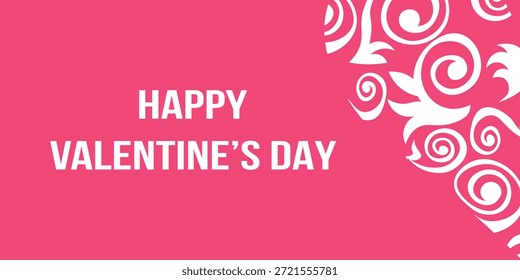 Día de San Valentín Plantilla Ilustración vectorial, tarjeta, Anuncio. Letras y caligrafía dibujadas a mano con lindo corazón sobre fondo rosa. Concepto de San Valentín.