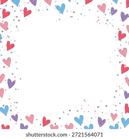Valentinstag Vorlage Vektorgrafik, Karte, Banner. Handgezeichneter Schriftzug und Kalligrafie mit süßen Herzen auf rosafarbenem Hintergrund. Valentinstag-Konzept.