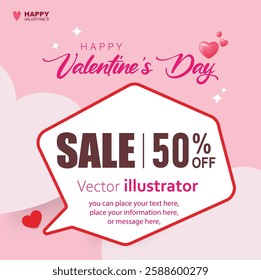 Valentine's day. Templates for social media posts backgrounds, cover, poster, banners, marketing, sales promotion copy space vector illustration background