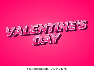 Valentine's day. Text effect design in 3D look. Gradient Pink color