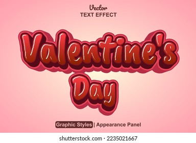 valentines day text effect with graphic style and editable.
