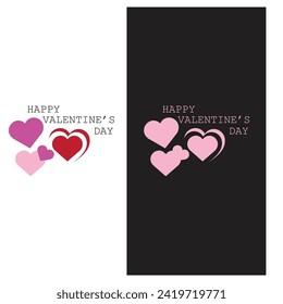 valentine's day text graphic vector illustration perfect for greeting cards, Valentine cards, invitation cards. Isolated Vintage text, letter composition, etc on white and black background