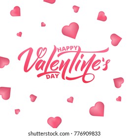 Valentines Day. Text lettering design of Happy Valentine's day.