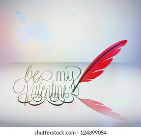 Valentine's Day text on 3d background