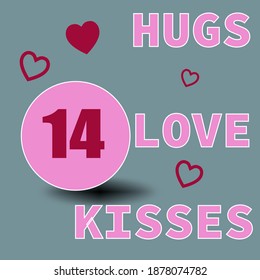 Valentine's day text on tag with red heart.