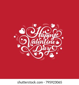 Valentines Day text vector Vintage Calligraphic Lettering design. Greeting invitation card banner poster template.