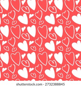 Fundo do tema do Dia dos Namorados, fundo romântico sem costura com corações perfeitos para embrulho de presente do Dia dos Namorados, estampas têxteis de casamento, tecidos de moda, papéis de parede digitais e scrapbook festivo