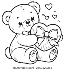 Valentine's Day Theme Coloring Page - Cute Heart Designs for Adults and Kids