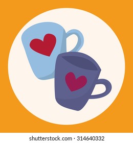 Valentine's day theme cup elements vector
