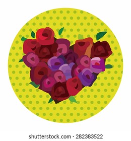 Valentine's day theme heart shaped flower elements vector