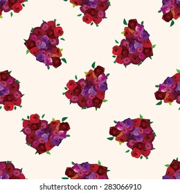 Valentine's day theme heart shaped flower ,seamless pattern