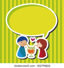 Valentine's day theme love couple elements vector