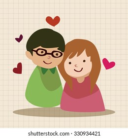 Valentine's day theme love couple elements vector