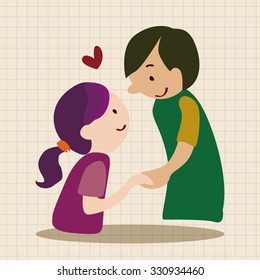 Valentine's day theme love couple elements vector