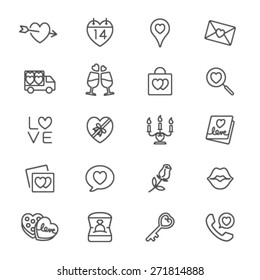 Valentine's day thin icons