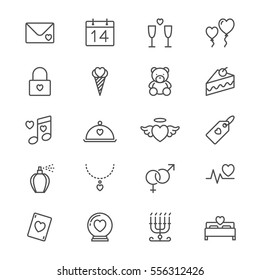 Valentine's day thin icons