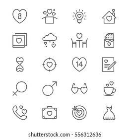 Valentine's day thin icons
