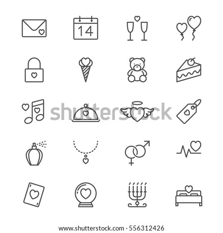Valentine's day thin icons