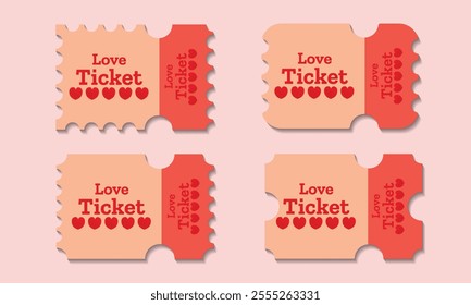 valentine's day ticket vector or love ticket