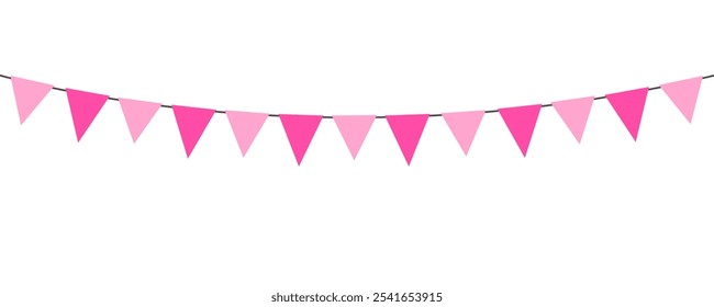 Valentinstag Dreieck bunting Fahnen. Vektorgrafik für Valentinstag, Poster, Grußkarten und Hochzeitskonzept.