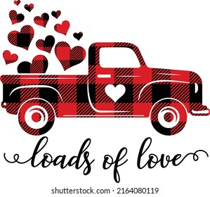 Valentines Day Truck Isolated Vector Design