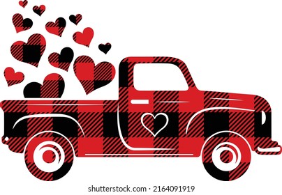 Valentine's Day truck isolated vector file