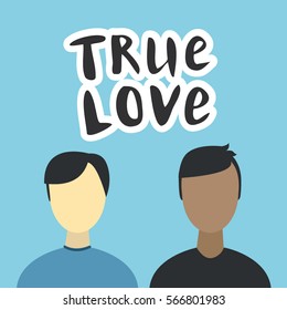 Valentine's Day. True love. homosexuals. love. Vector illustration
