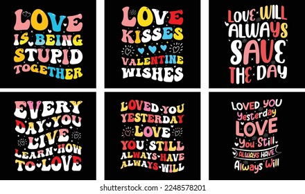 Valentine's day T-shirt Design Bundle. Valentine's day Vector Graphics. Valentine's day Typography t-shirt design