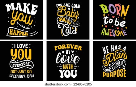 Valentine's day T-shirt Design Bundle. Valentine's day Vector Graphics. Valentine's day Typography t-shirt design