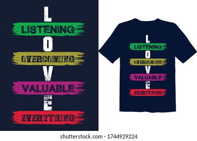 Valentines day t-shirt design template love full meaning 