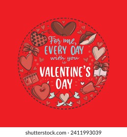 Valentines day T-shirt design template 