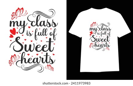  Valentine's Day T-shirt Design, Vector File.
