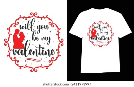  Valentine's Day T-shirt Design, Vector File.