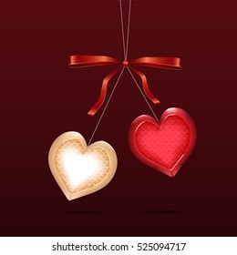 Valentine's Day. Two hearts.